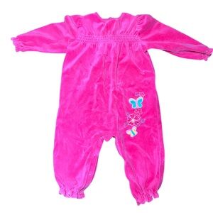 Vintage Pink Butterfly Embroidered One Piece 24 Months